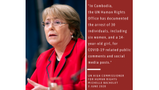 Asia-Pacific: Bachelet alarmed by clampdown on freedom of expression during COVID-19